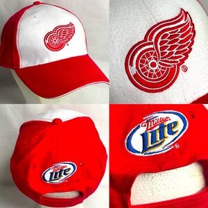 VTG ACME Detroit Red Wings x Miller Light Beer Stand Stadium Hat Adjustable Cap